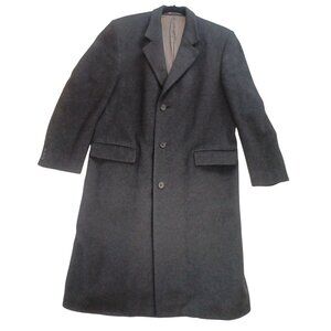 Kuppenheimer Men's Long Overcoat Grey Wool Cashmere Blend Made in England R46 XL